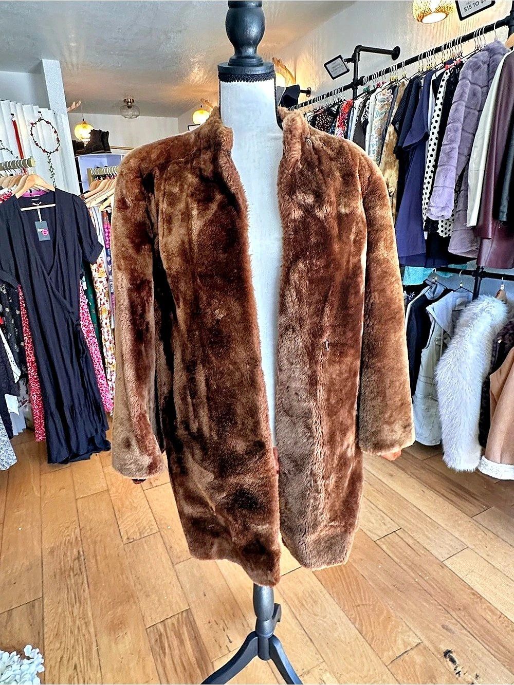 Unbranded Vintage Brown Sheared Fur Coat